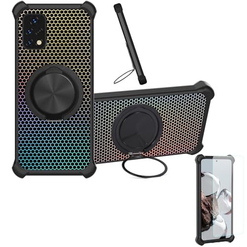 �Ή� Umidigi G3 Max Mecha �P�[�X Phone Case [1�� 9H+�d�x���� �K���X�t�B����][360°��]���X�^���h�A�}�O�l�b�g��]CX-06-HEI