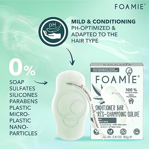 Foamie Solid Conditioner for Dry Hair with Aloe Vera that Intensively Moisturises Hair, 100% Vegan, Plastic and Sulphate-Free 80g - Image 4