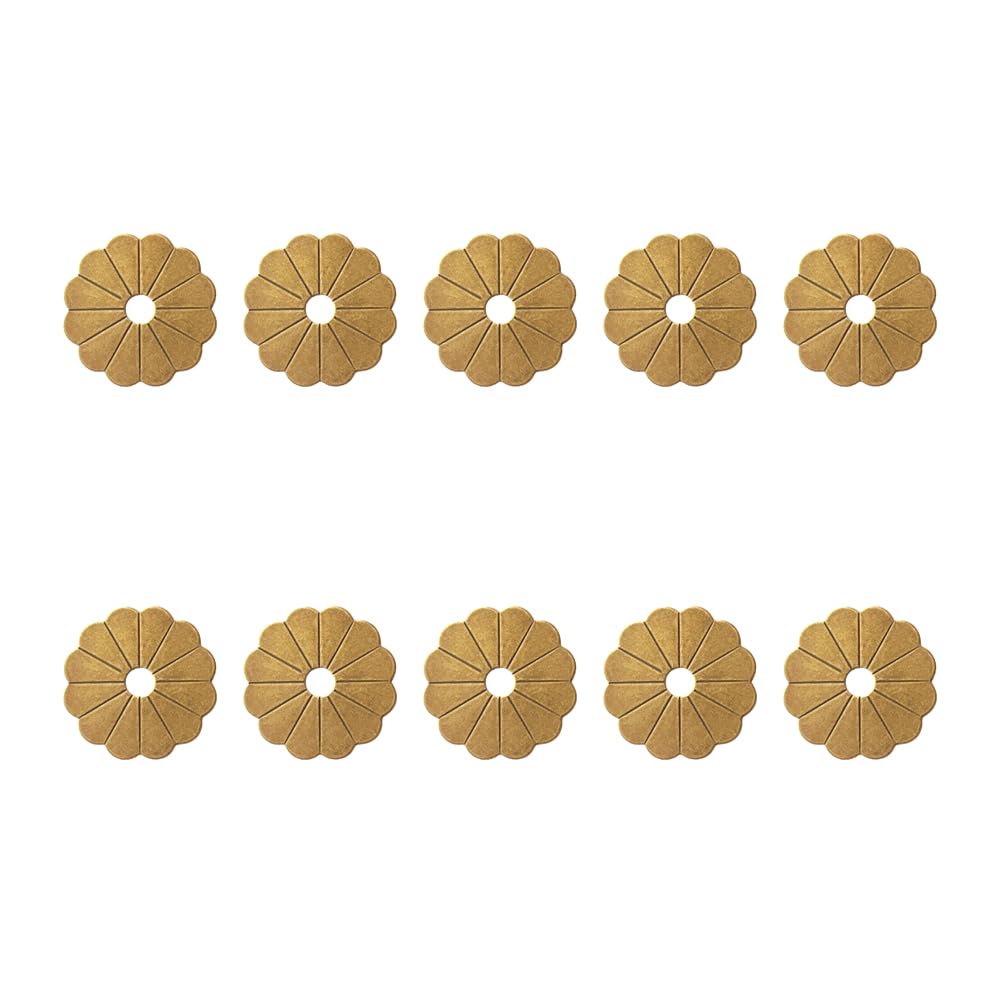 Tiazza 10Pcs Brass Backplate Washers Classical Furniture Decoration Gasket Brass Hardware Accessories (Bronze) - 1.2"