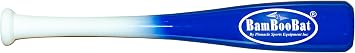 BamBooBat 18" Hand Trainer / Glove Pounder Baseball Bat 19"/17oz White Handle/Royal Barrel