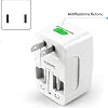Universal Plug with Coverzone Current Protection Multiple Socket CV640 Socket Converter Compact Design American Plug, British Plug, Turkey Plug 125V - 250V 13A (White)