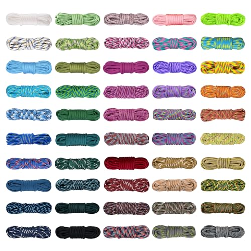 WEREWOLVES 50 Colors Paracord Combo Kit, Parachute 10 Feet Each Rope
