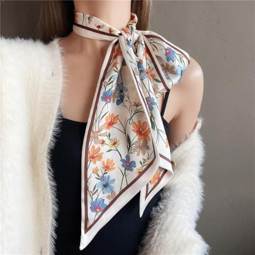 Image of Head Hair Scarf for Women,Silky Long Headscarf Purse Bag Scarfs for Handbag Fashion Satin Neck Scarves Accessories