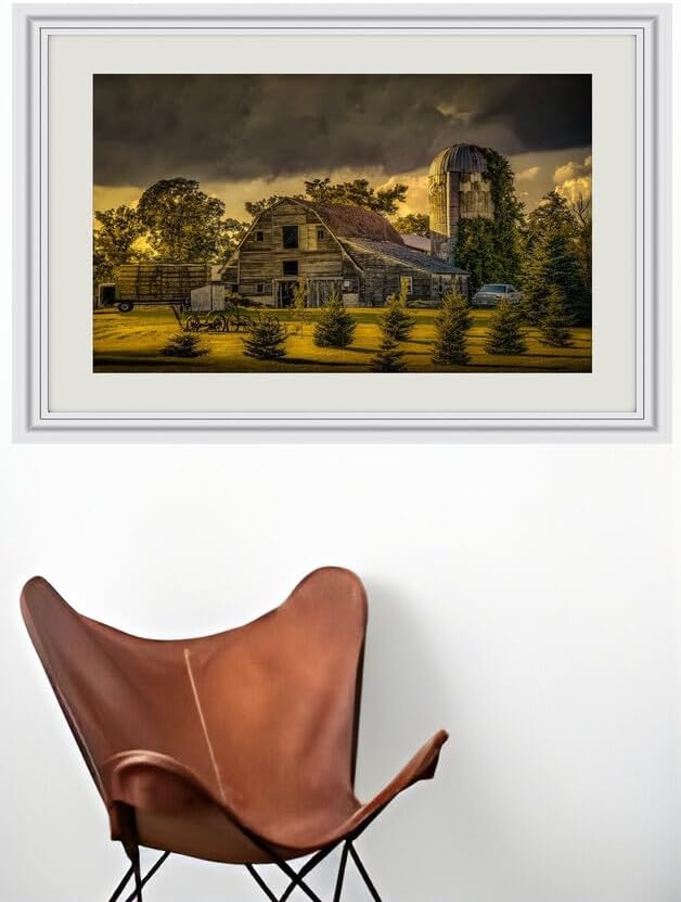 JVERF - JZZJ11941 USA Houses Evening Otter Tail Minnesota Shed Fir| Self-Adhesive Painting | Frameless