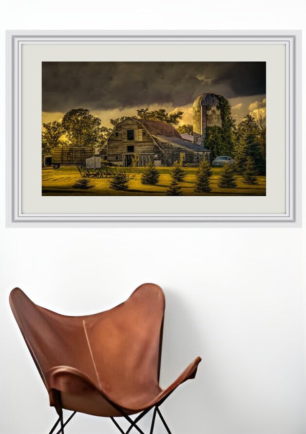 JVERF - JZZJ11941 USA Houses Evening Otter Tail Minnesota Shed Fir| Self-Adhesive Painting | Frameless