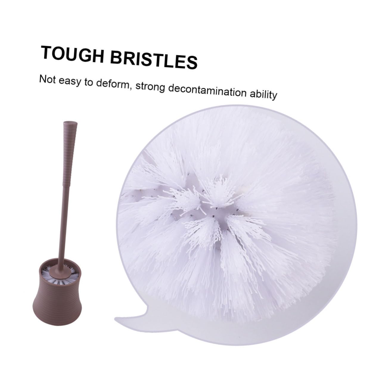 OUNONA 2piezas Escobilla De Baño con Mango y Base Antideslizante Accesorios De Limpieza para Cuartos De Baño Casa y Hotel Color Café