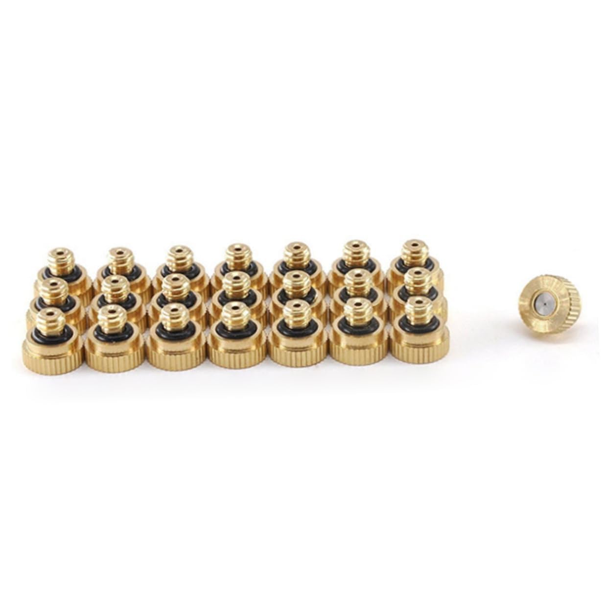 VANZACK Brass Misting Nozzles 32pcs Set Low Pressure Nozzles for Outdoor Cooling Lead- 0.3mm Holes Misting System Nozzles