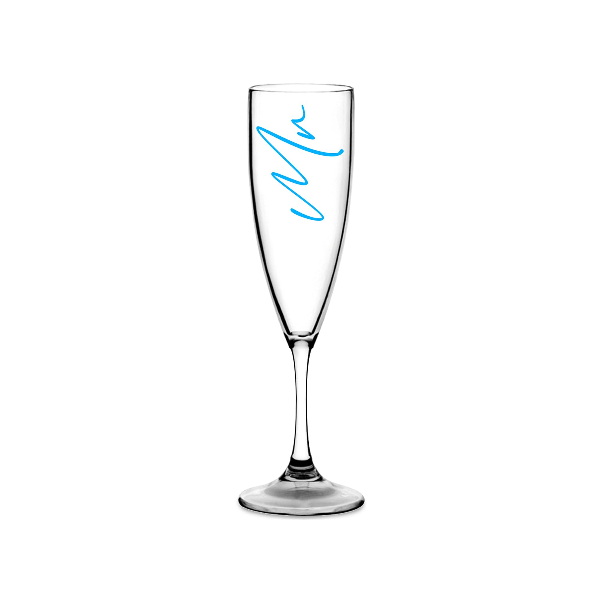 Print Maniacs Champagne Premium Clear Flute Glass Bride Groom Mr Mrs Wedding Maid Honour Wine Cocktail Prosecco Celebrations Gift (Baby Blue, Mr)