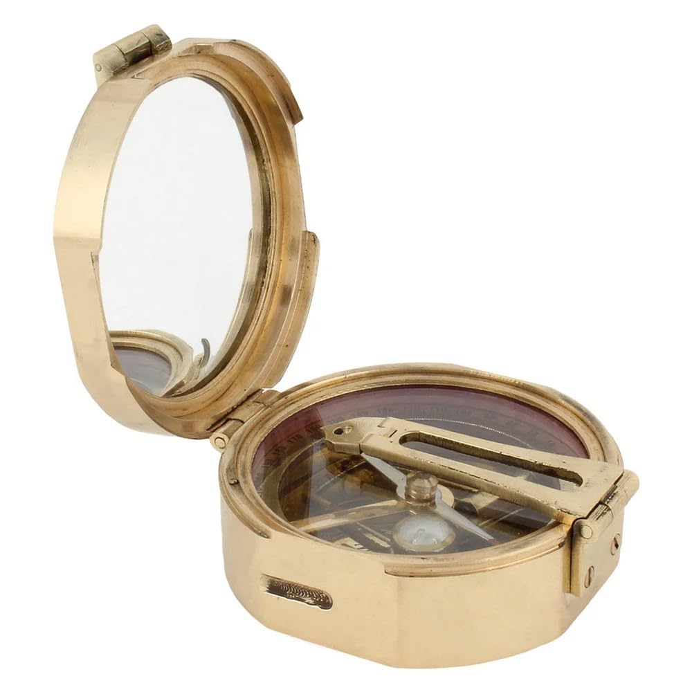 Vintage Style Shiny Brass British Prismatic Military Compass – Nautical Pocket Compass-image-36