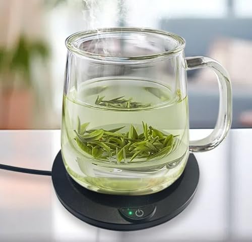 Sleek modern Mug Warmer Coffee Warmer - Cup Warmer with 3 Temp Settings Smart Tea Warmer Portable Beverage Warmer Drink Warmer for Office丨Desk丨Milk丨Hot Drinks（excl Cup） Secret Santa