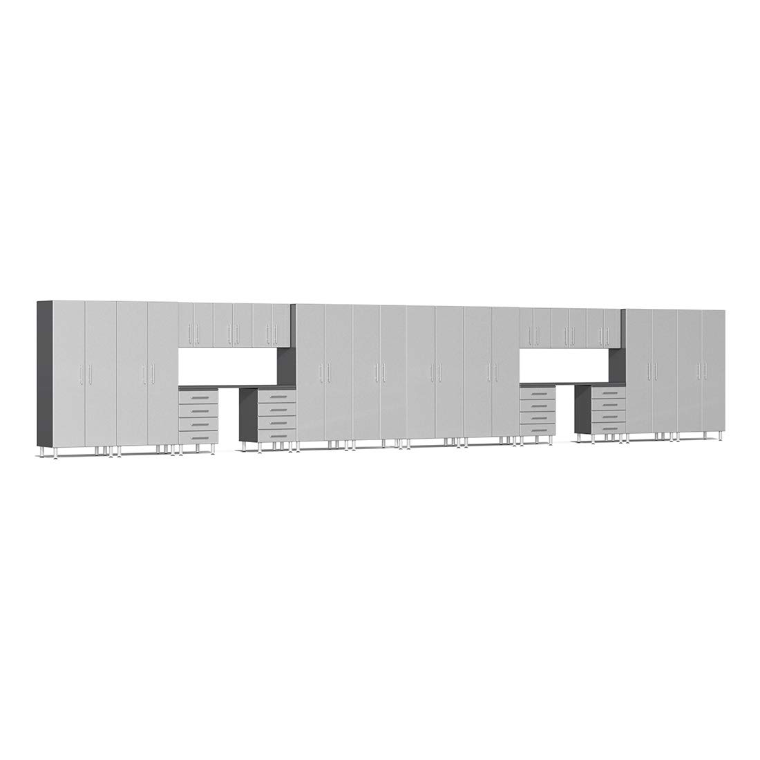 Ulti-MATE UG22201S 20-Piece Cabinet Kit with Channeled Worktops in Stardust Silver Metallic