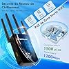 NEWFAST AC1200 Répéteur WiFi RE523, Double Bande Amplificateur WiFi Puissant,5GHz & 2.4GHz WiFi Extender avec WPS,Repetiteur WiFi Extender Compatible avec Toutes Les Box Internet, 4 Antennes