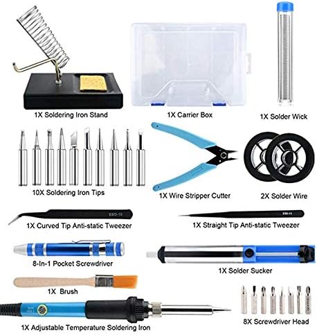 Soldering 60W 110V / 220V Electric Soldering Iron Wire Tweezers Temperature Gun Set KitSoldering Toolkit for Electric Soldering Iron - (Color: G set, Plug Type: EU)