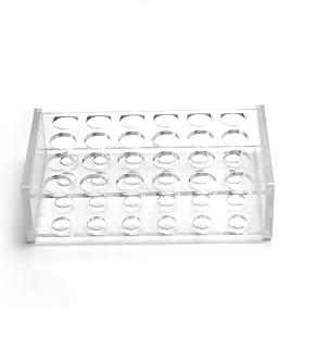 Othmro 1Pcs Test Tube Rack Holder, 14mm 24Well Centrifuge Tube Holder, Rectangular Plastic Stand Bracket Rack Test Tube Rack for Labortory Holder Party Favors Decoration Transparent
