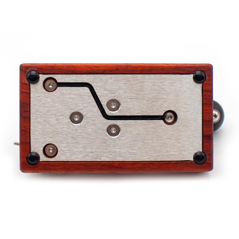 Tasto Dritto Codice Morse, Tasto Telegrafico Manuale con Feedback Sonoro e Luminoso, Strumento Comunicazione Radio Vintage, Base in Legno Rosso