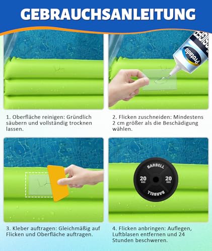 Protado Pool Reparaturset mit 80 ml PVC Kleber, Wasserdichtes Pool Flicken Reparaturset für Luftmatratzen, Schlauchboote, Pools, Kajaks, Whirlpools & Zelte