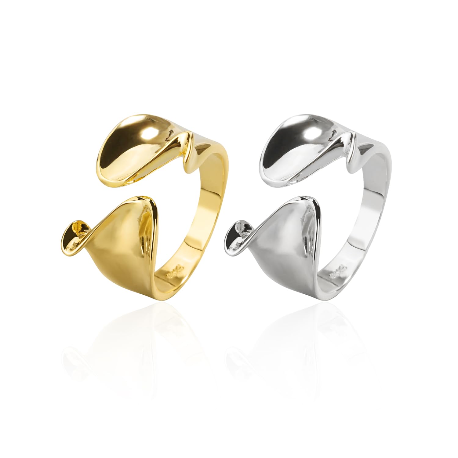 NyxSeat2 anillos geométricos, anillos de plata 925, anillos personalizados para mujer, anillos de joyería de moda, anillos anchos para mujer (oro, plata), Plata de ley