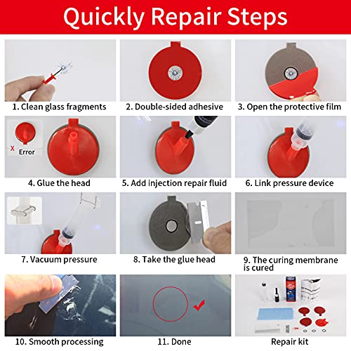 Plextone Kit di Riparazione per Parabrezza Fai da