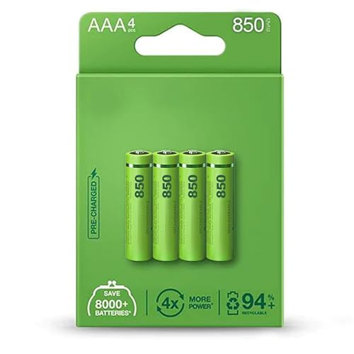 Pila Recargable AAA de 85 mAh precargadas de fábrica, Blister 4 Pilas