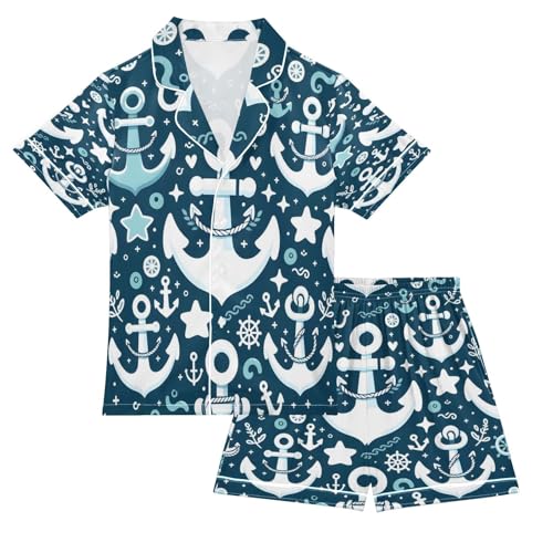 senya Pajama Sets Silky Button Down Nightwear Sleepwear Size 5-14 Years Blue White Spear