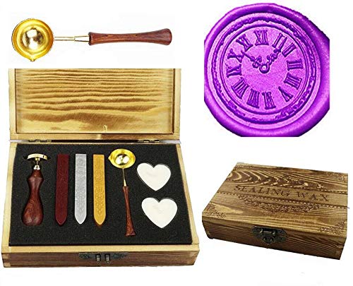 Kit tampons de cire vintage décoration horloge idée cadeau créatif rétro