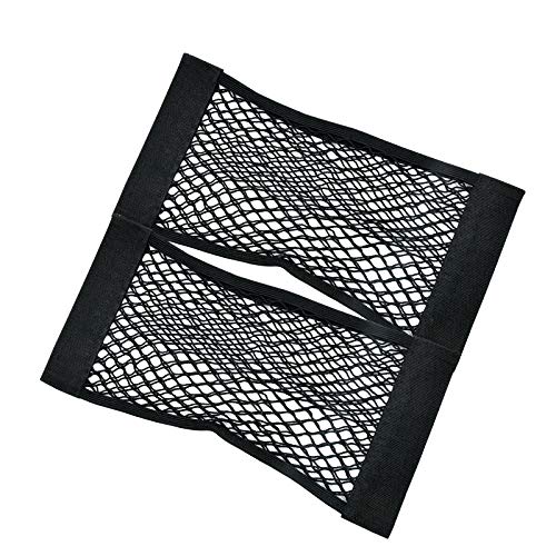 NATEE 2pcs Red de Almacenamiento para Tronco, Malla Organizador de Coche Vehículo, Malla Maletero de Coche Gran Capacidad de Carga Poliéster con Velcro 25 * 50cm Negro Extra Duradera