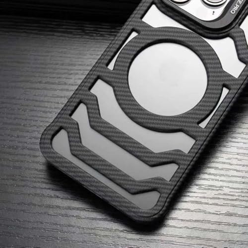 Coque magnétique pour iPhone 15 Pro texture bleu sans cadre avec support objectif