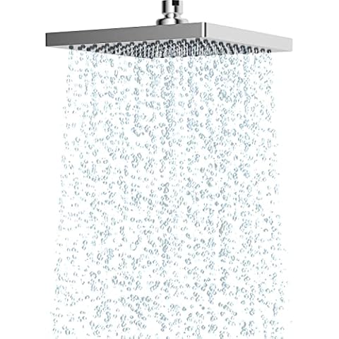Hibbent Regenbrause Duschkopf,Edelstahl Regenduschkopf,Eckig Einbauduschköpfe,Sparduschkopf regendusche, Schwenkbarer Strahlwinkel, üppiges Duscherlebnis, Einfache Installation Cover