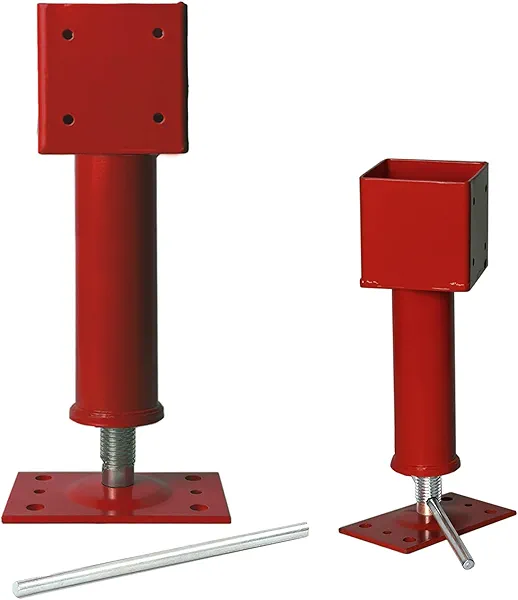 4x4 Screw Jacks, 2 Pack Adjustable Jack Post House Jacks for Leveling, 14.5" - 18.5" Height Adjust Range, Heavy Duty Floor Jacks Post Crawlspace Shed Lifting Jack, 24000 lbs Max Load Capacity