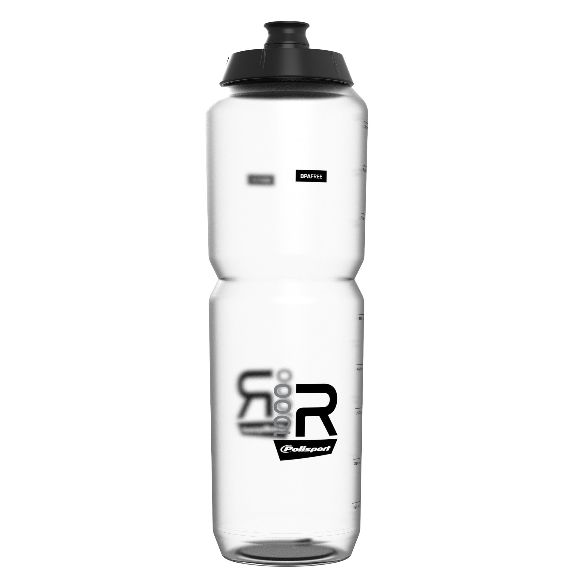 Polisport 8649100007 - R Bicycle R1000, Large 1000 ml BPA-Free Squeezable Water Container, Lightweight with Soft-Touch Tip for Cycling and Other Sports, Clear