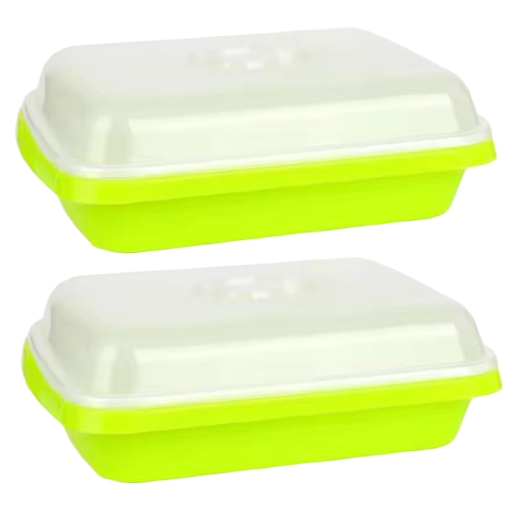 Faroby 2Pcs 13X10 Inch Seed Sprouting Tray With Lids, Plastic Microgreens Growing Kit For Wheat Grass Hydroponics