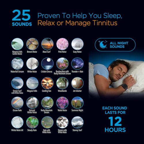 Sound Oasis® Bluetooth® Tinnitus Sound Therapy System® - Sleep Better, Manage and Mask Tinnitus, 25 Built-in Sounds for Tinnitus Relief, 12-Hour Sound Duration - Thumbnail 3
