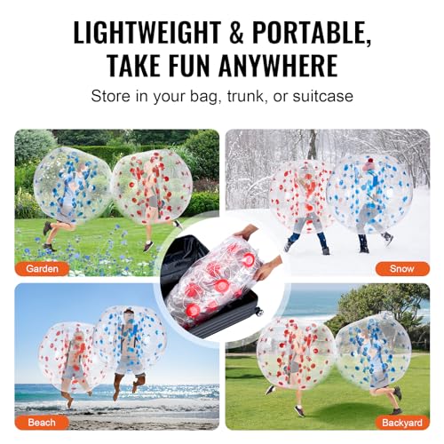 VEVOR Inflatable Bumper Ballѕ 2 Packs; 2FT/3FT/4FT/5FT Body Size Adult Human Bubble Ballѕ, Bumper Bubble Soccer Ballѕ for Teens/Adults