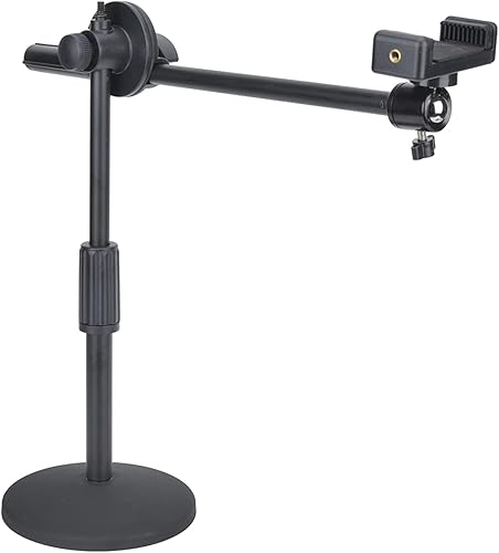 Ejoyous Soporte de teléfono celular para escritorio, ángulo ajustable, soporte de brazo para fotografía, grabación de video, luz de relleno,