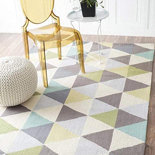 Alfombra de salón bajo mesa de café con diseño geométrico y confortable 2