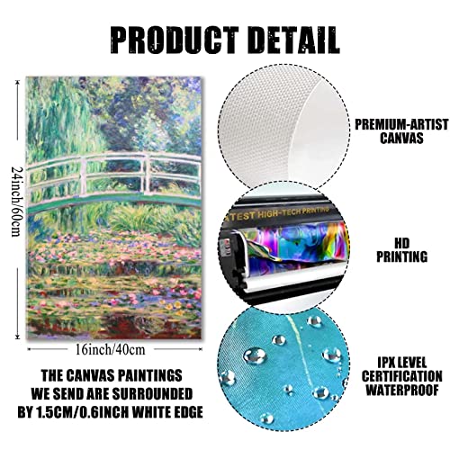 White Water Lilies By Claude Monet Impressionism Famous Oil Paintings Giclee Canvas Printing Artwork Poster,16X24 White Water Lilies By Claude Monet Unframe16X24Inch #TOP1
