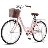 Convenient Storage: Your new cruiser bike comes with a front basket and reinforced rear rack to let you load up with supplies or take your furry friends and enjoy the freedom of mobility while staying in shape Convenient Storage: Your new cruiser bik...