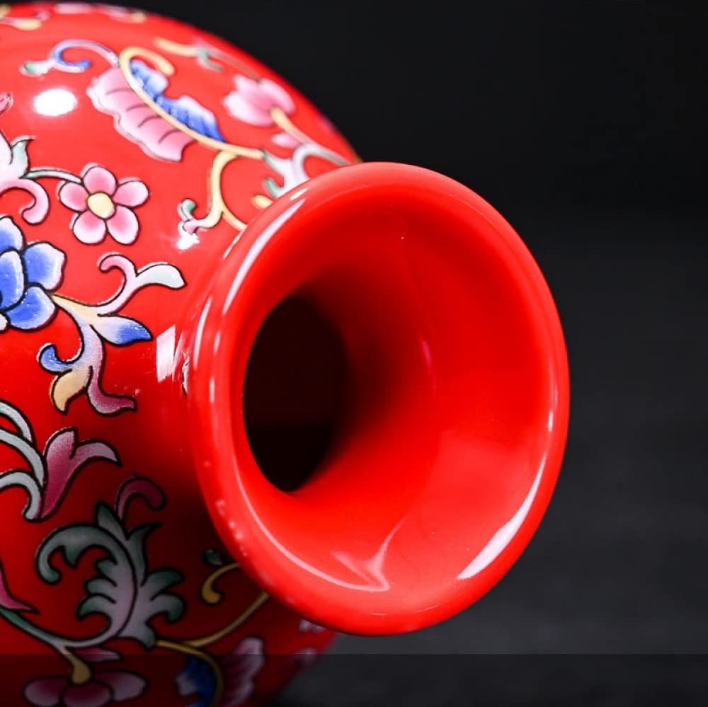Amazon.co.jp: 手作りの小型陶磁器花瓶、優雅な復古中国画、エナメル