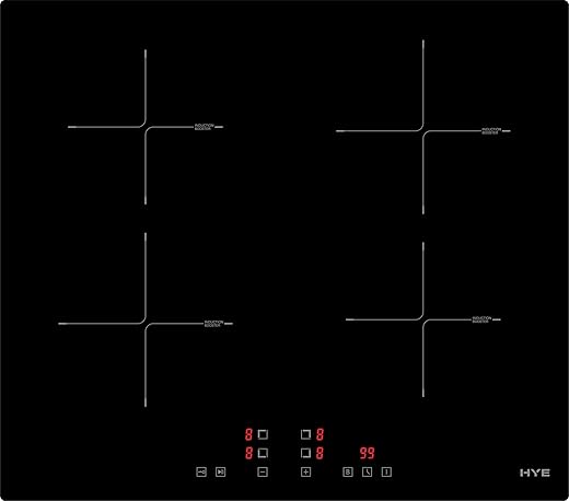 Built-In 4 Zone Induction Electric Hob in Black Glass – Touch Control Ceramic Hob with 9 Heat Settings, Timer - Easy Clean Cooktop - Induction Stove - C01IH60E28