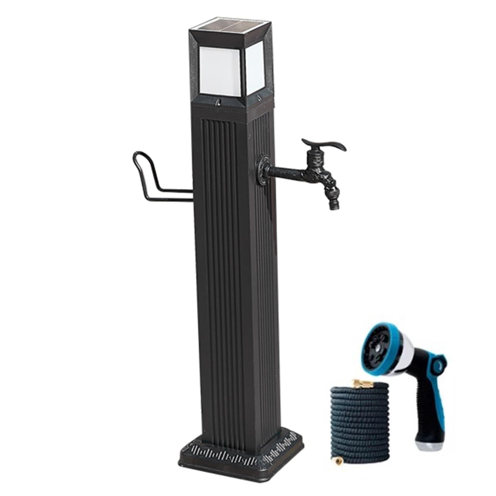 WOTZOV Freestanding Solar Water Column With Remote Control - 4 Colors, Durable Space Aluminum Garden Tap & Hooks, 29" Outdoor Decoration For Landscaping & Lighting，One Color 74cm/29in