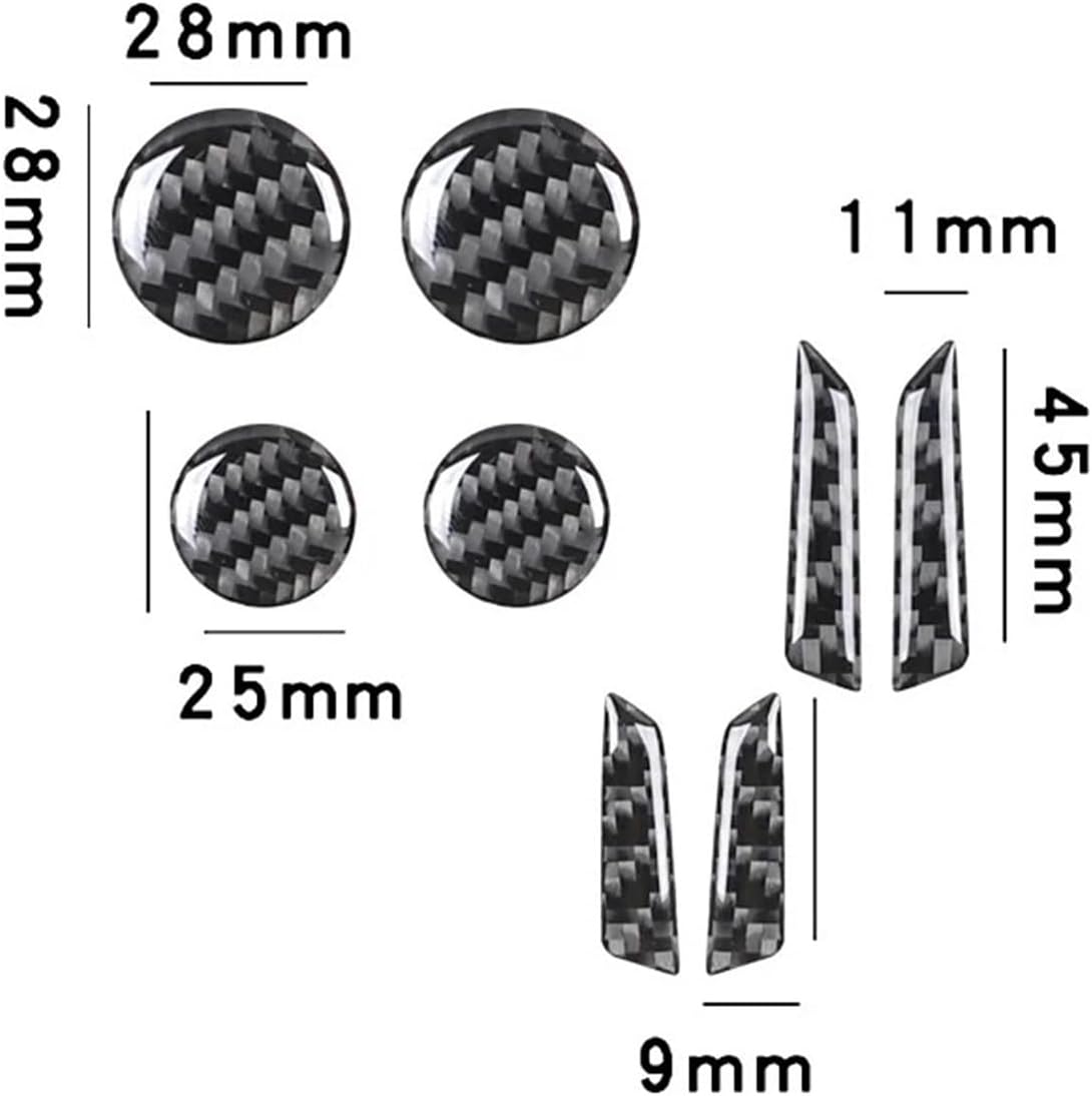 Seat Adjustment Switch Button Sticker Car Interior Compatible for Tesla Model 3 Model Y 2017-2022 Accessories(Carbon Black)