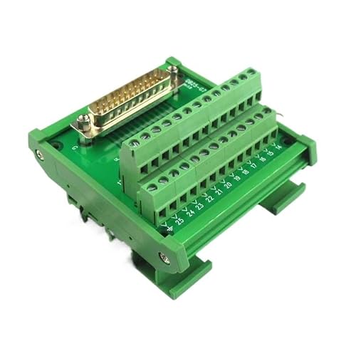 Image of DB25 D Sub 25 Pin connectors male/female socket terminal block breakout board adapter DIN Rail(DB 25 Male)