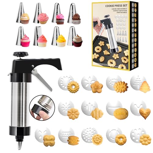 Cookie Press Gun Black - Spritz Cookie Press Kit with