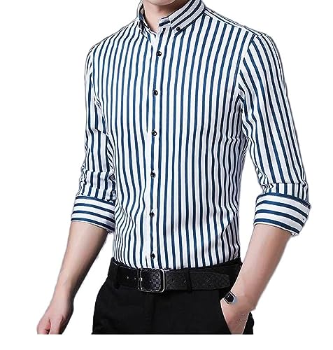 Chemise décontractée à rayures homme pour le bureau et les sorties
