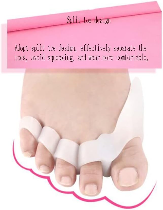 DEAVER Toe Separators and Straightener, Gel Bunion Stretchers Hammer Toe Corrector Protector, Hallux Valgus Aid Splint for Pain Relief from Tired Achy Feet