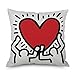 Kingla Home® Decorative Throw Pillow Covers 18 X 18 Inch Square Cotton Linen Keith Haring's Graffiti-art Printing Pillow Cases