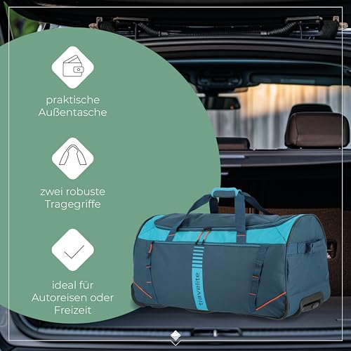 travelite Trolley Reisetasche mit Rollen, Sporttasche Basics Active, große Rolltasche im frischen Design, 71 cm, 86 Liter
