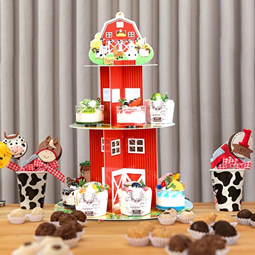 Zopeal Farm Cupcake Stand 3 Tier Dessert Tower for Birthday Party by Zopeal - Used condition - Image 7