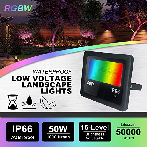 Boyilitd Rgb Flood Light, Smart App Control 50W Color Changing Exterior Light Outdoor Led Flood Light With Remote #TOP7