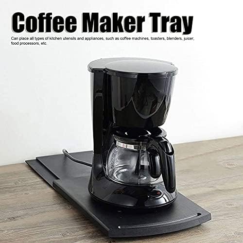 BIKING Coffee Machine Mat,Sliding Coffee Maker Tray Mat Countertop Coffee Machine Appliance Moving Holder Black